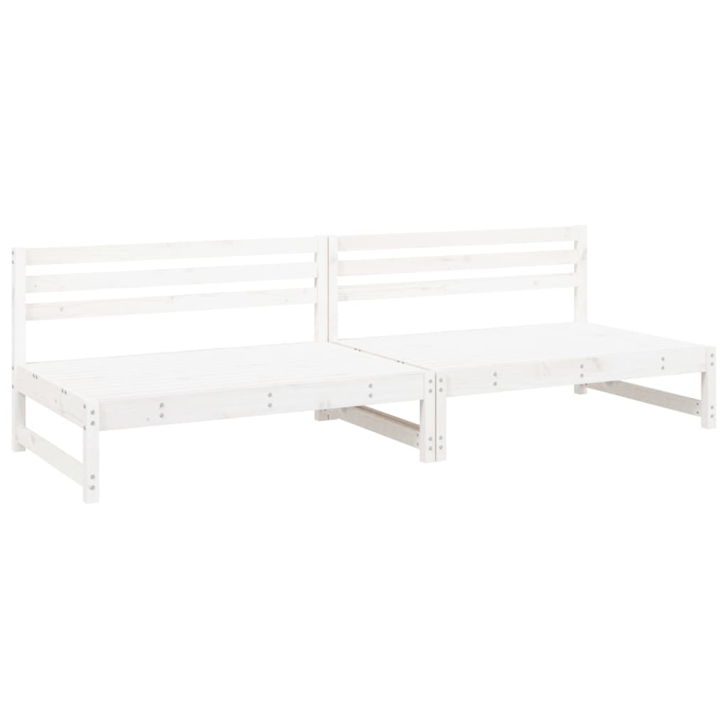 Garden Center Sofas 2 Pcs White 120 X 80 Cm Solid Pine Wood