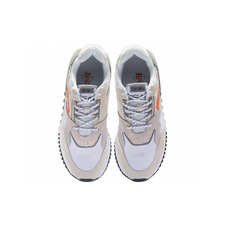 New LiNing 001 Ingenuity Cushioning Anti Slip And Wear Resistant Low Top Casual Shoes Men's Pearl White AZGS077-4