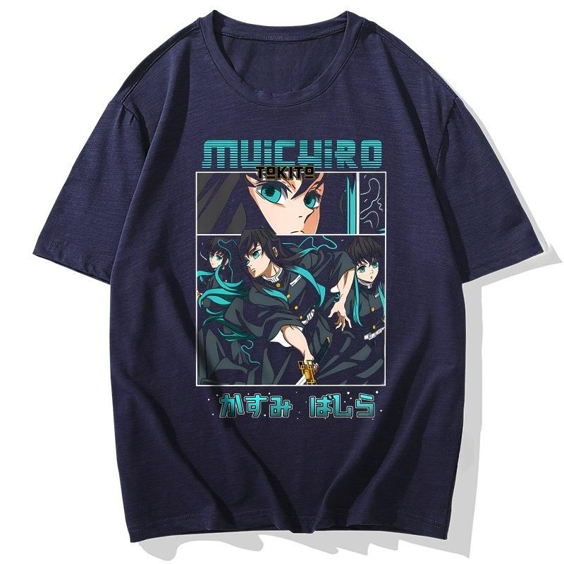2025 Ghost Destroyer Blade T-shirt Men's and Women's Japanese Animation Xia Zhu Summer Two-dimensional Peripheral Tops