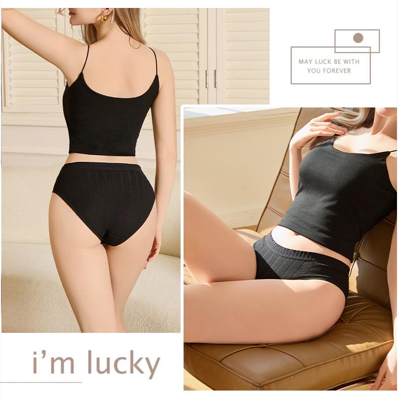 3PCS/SEt Womens Basic Low Waist Underwear Striped Cotton Bikini Panties Breathable Daily Wear Soft Comfort Multi Color Lingerie
