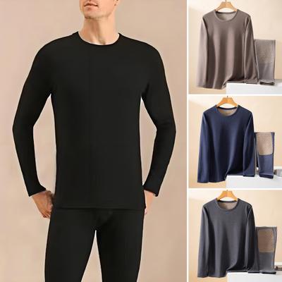 Pánské termoprádlo Long Johns s fleecovou podšívkou, základní vrstva do chladného počasí, měkký strečový set topu a spodků