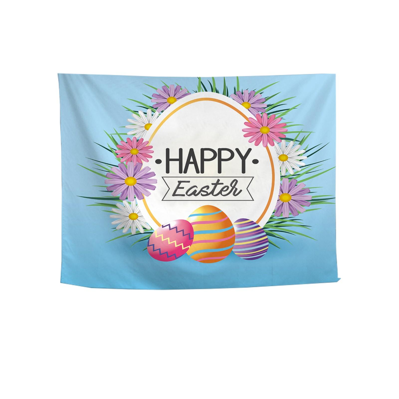 

Bunny Easter Egg Wall Decor Big Tapestry Spring Easter Theme Tapestry Cartoon Polyester Tapestry Live Broadcast Background Cloth