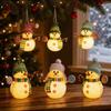Fabric Hat Christmas Night Light Cartoon Snowman Hanging Ornament Christmas Decor Lamp  Bedroom