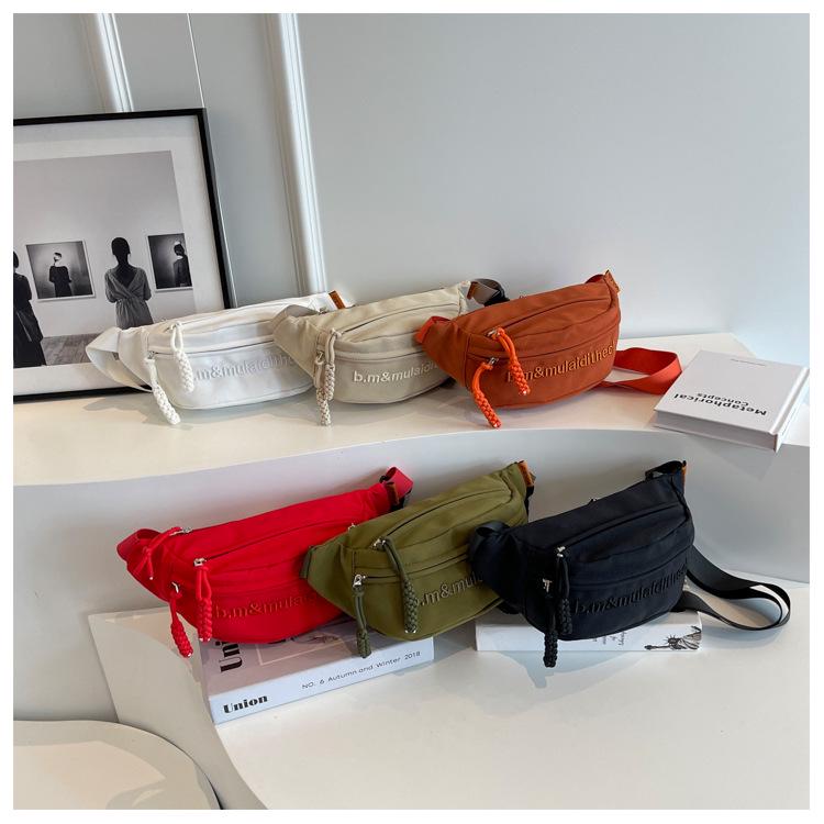Unisex Embroidered Versatile Crossbody Chest Bag: Trendy & Simple Sports Waist Bag for Students