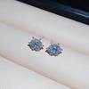 Silver needle simple zircon snowflake stud earrings design sense fashion versatile earrings women cold wind earrings light luxury high sense