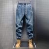 Herren Haremsjeans Lose Hip Hop Hose Washed Denim Jeans Hose Mann Jogger Hose Herrenhose Harajuku Cargo Jeans Freizeithose