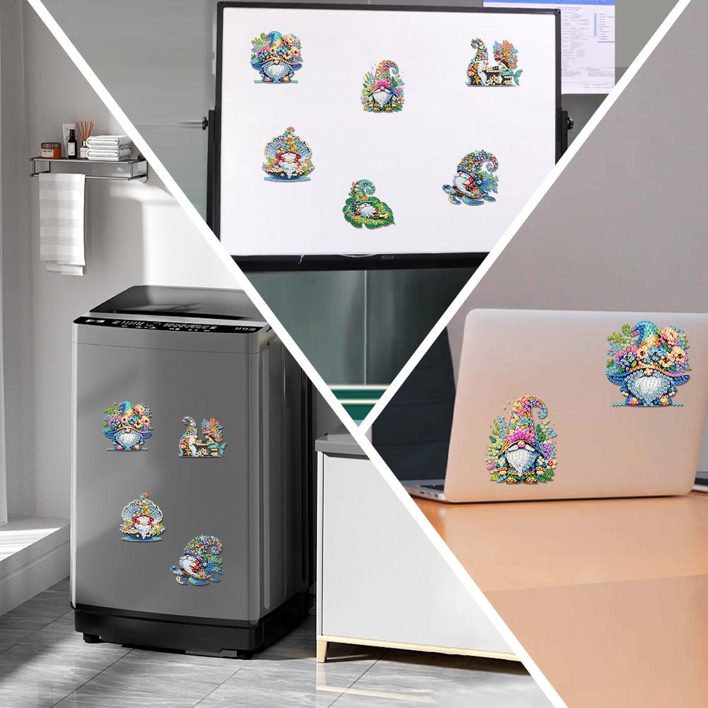6Pcs Refrigerator Magnets DIY Diamond Painting Cute Diamond Painting Magnets DIY Diamond Art Refrigerator Magnets Art Crafts