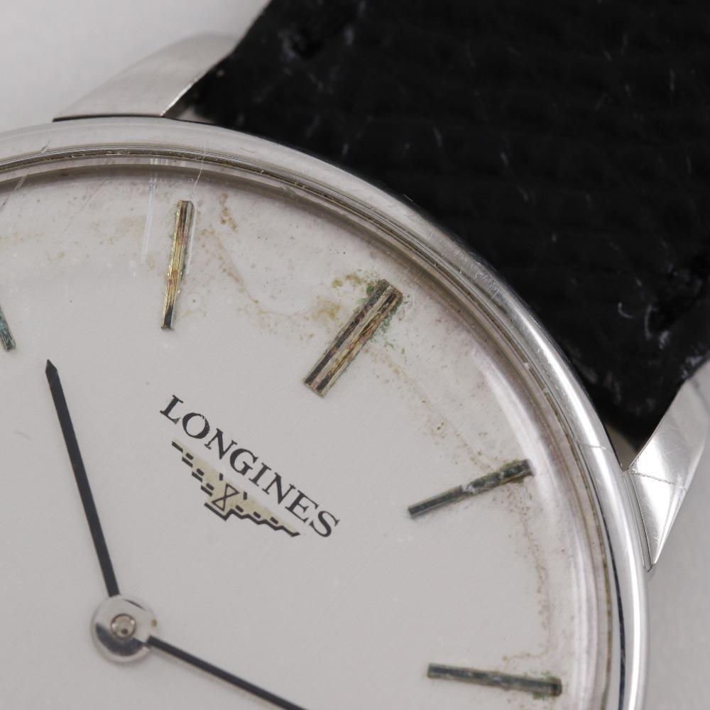 Longines Watches Cal.847.4 Black SilverDial Stainless Steel/leather Hand Winding Analog Display Mens Used