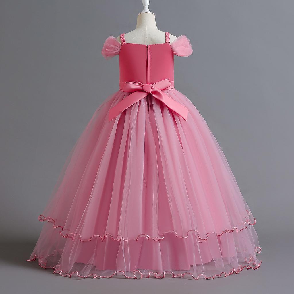 Vestido de Verano para Niñas Bordado Vestido de Princesa para Dama de Honor Niños para Niñas Fiesta Infantil Vestido de Boda