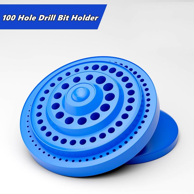 85/100 Hole Drill Bit Storage Box Screwdriver Drill Bit Holder Storage Box Rotating Tray Drill Bits Storage Bin Hardware Bracket