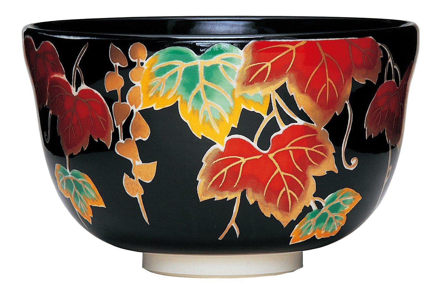 

Miyachi Eikou Matcha Diameter x Height Black Ninsei Ivy Gift Boxed Bowl, Black, Size 12.4cm 7.8cm, Design,