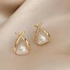 Korean High-End Court Style Pearl Earrings - Unique Niche Design for Women's Chic Temperament.