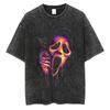 Men Fashion Washed T Shirt Streetwear Graphic Print Harajuku Hip Hop T-Shirt Summer Black Short Sleeve Cotton Loose Tops Tees