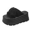Fashion 8CM Women Bling Chunky Slippers Summer Ladies Beach Flip-Flops Wedges Heels Outside Bowknot Sandals Woman High Platform Shoes
