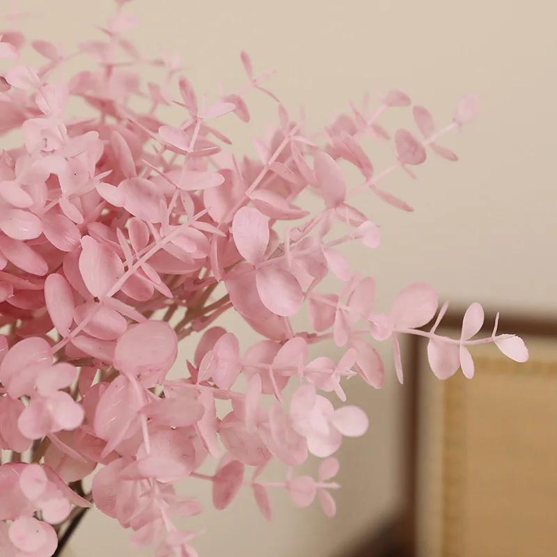 2pcs Home Decor Artificial Eucalyptus Leaves Plastic Plant Floral Garden Decoration Simulation 6 Sticks Tied Money Leaf Bouquet