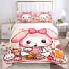 3pcs My Melody's Sweet Breakfast Adventure Bedding Set - 1 Soft Quilt Cover + 2 Pillowcases, Machine Washable - Suitable for All Seasons, Pe