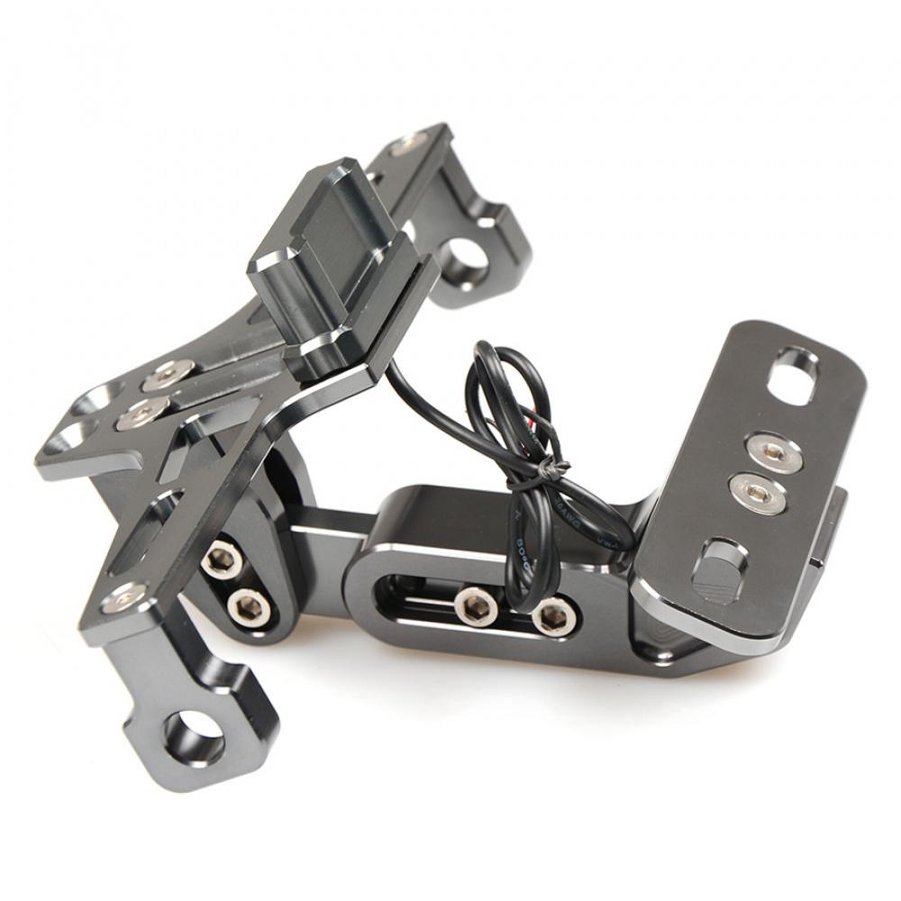 Blue Aluminium Alloy Motorbike Multiangle Adjustable License Number Plate Holder