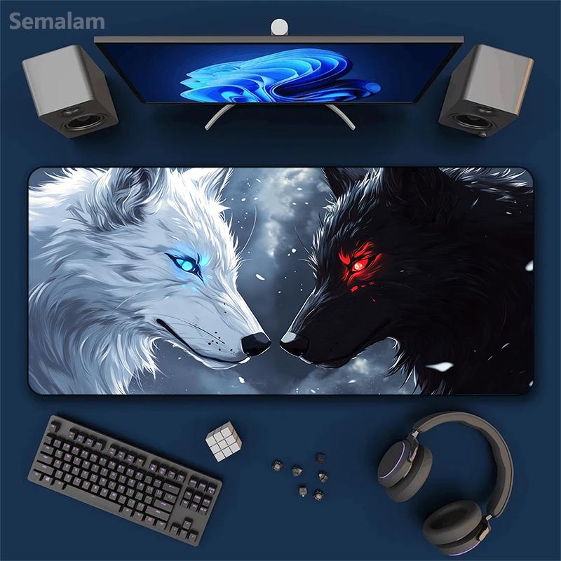 pc Wolf Design HD Printed Desk Pad XXL Mouse Pad for Gaming and Office Gift for Family Friends Computer PC Desk Mat Accessories