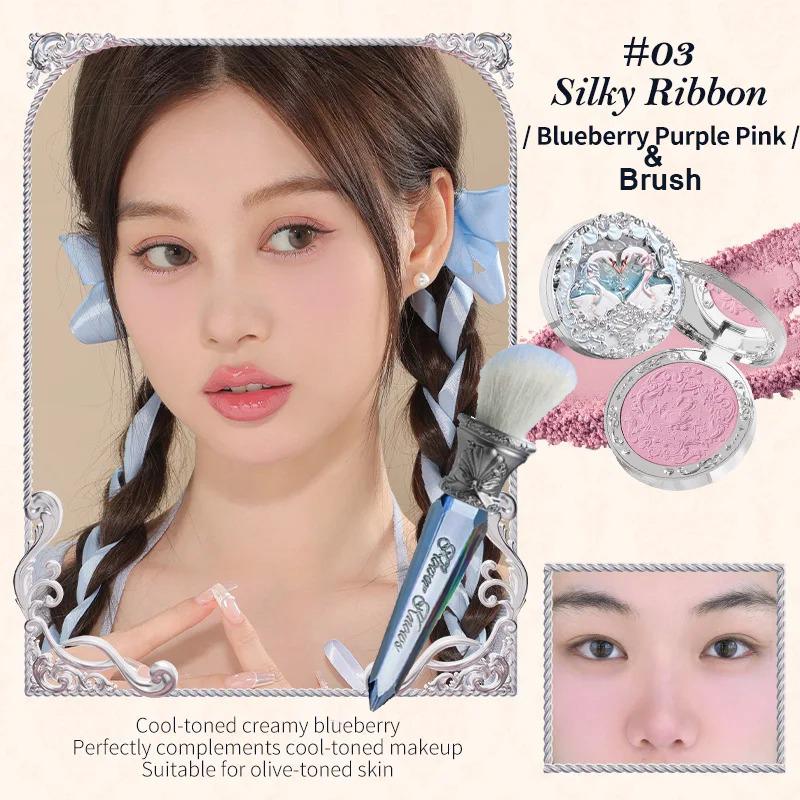 Flower Knows Schwan Ballett Samt Geprägtes Rouge Mattes Make-up Gepresstes Rouge Puder Palette Damen Geschenkset