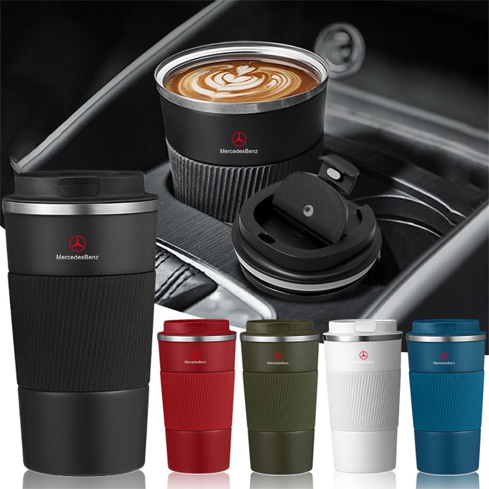 500ml Car Stainless Steel Coffee Cup Vacuum Thermos Mug Non-slip Insulated Bottle For Mercedes Benz G S R C E B A Class GLA GLK