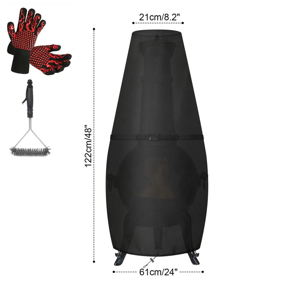 Grill Cover Waterproof Heavy Duty BBQ Covers with Cleaning Brush & Barbecue Gloves Burner Gas BBQ Covers Outdoor Barbecue Cover