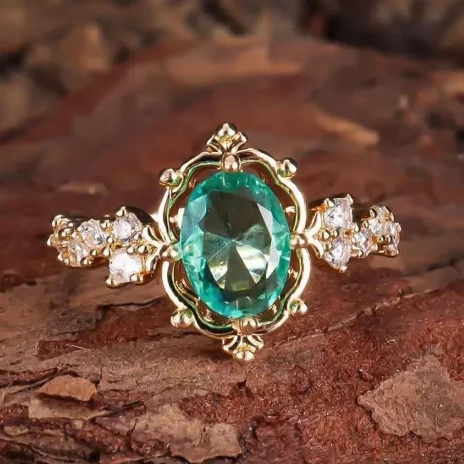 Fashion explosion European style personality exquisite design sense copper inlaid zircon light luxury rings for women