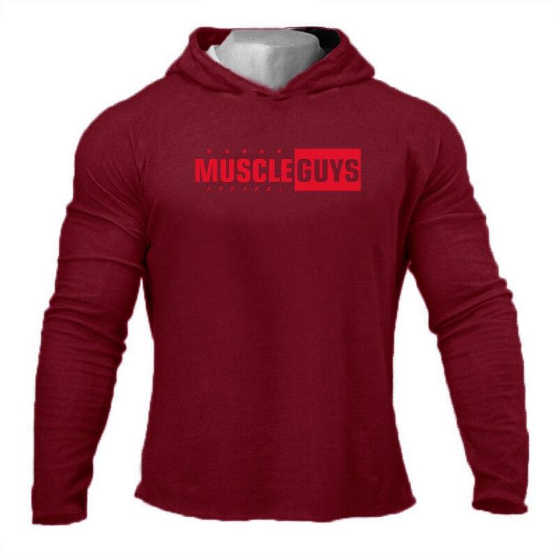 

Осеннее Новое поступление Muscleguys, удобный топ для бега на открытом воздухе, спортивная тонкая толстовка с длинными рукавами, тонкая одежда для фитнеса XXL бордовый