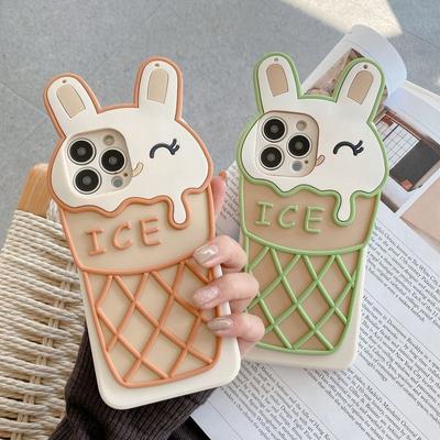 Applicable To Samsung S23FE Three-dimensional Mobile Phone Case A54 Cute Rabbit Note20 Ice Cream A73 Creative Soft Case