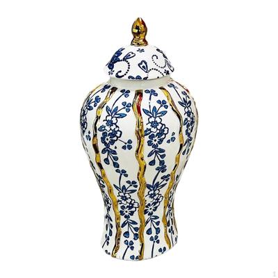 Lata de té, tarro de porcelana, tarro de jengibre, maceta de almacenamiento, florero para fiesta, sala de estar