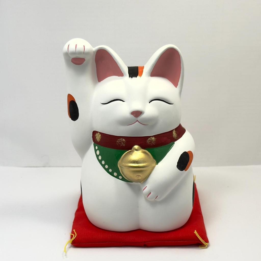 Tokoname Ware Mansuke Maneki Neko 17cm Tall Made In Japan