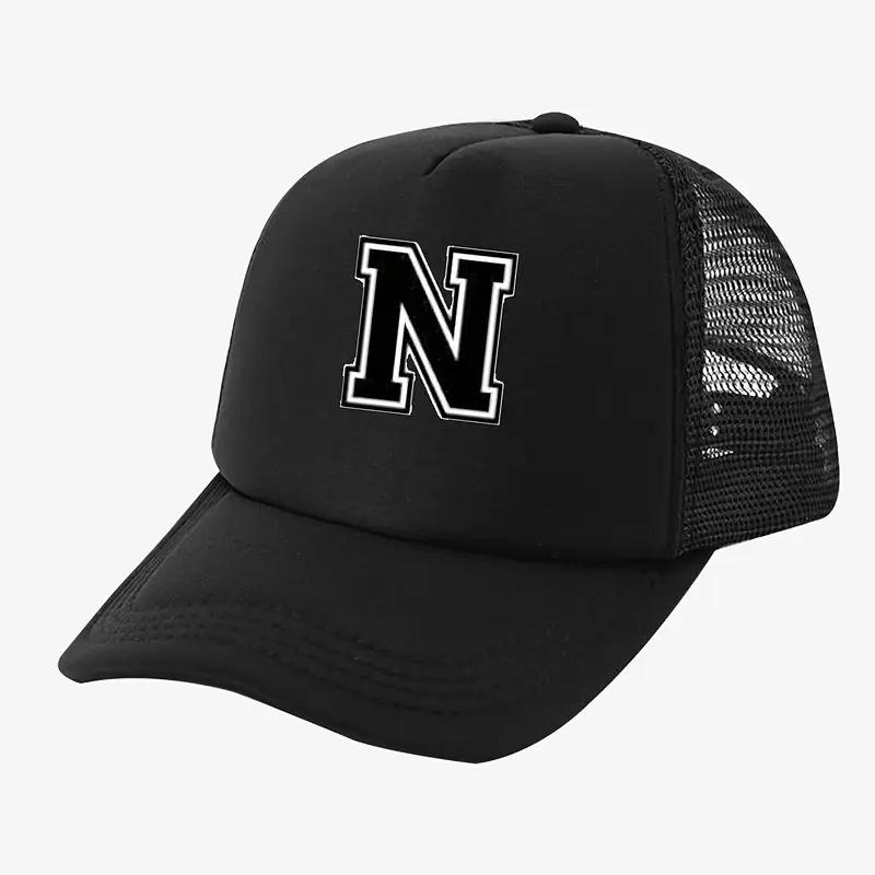 Truck Hat Large Mesh Summer Curved Brim Baseball Cap, Trendy Thin Light Plate Black, Large Mesh Hat Truck Hat