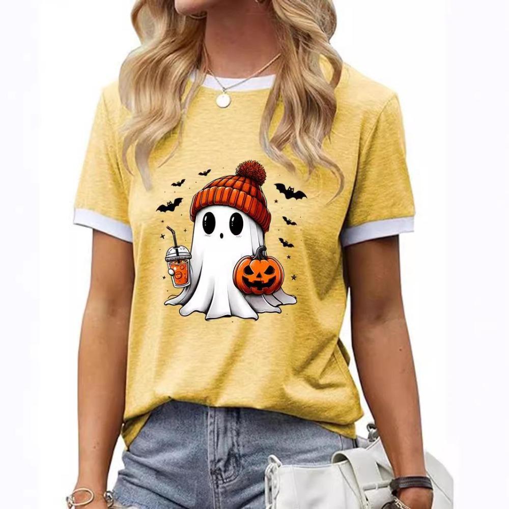 Cross-Border Holiday Short-Sleeved Shirt for Christmas & Halloween - Europe & America Style