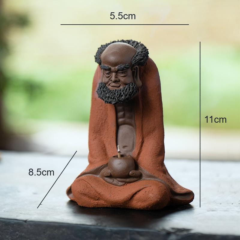 

Yixing Zisha Damo Small Ornament Chinese Tea Pet Home Desktop Tea Play Maintainable Small Accessories Aromatherapy Base