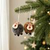 Christmas Tree Ornaments 4Pcs Elk Hanging with Wooden Faces, Reindeer Pendants Holiday Party Supplies for Xmas Home Decor And Decorations Rustic