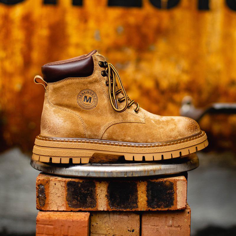 

Мужские высокие ботинки Martin из натуральной кожи, британский стиль, ретро-осенняя рабочая одежда, для походов на свежем воздухе, цвет желтый. 39