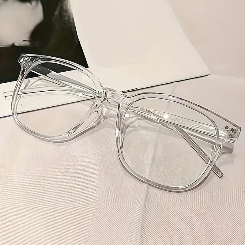 

Black-Framed Glasses with Prescription for Women Trendy Large-Frame Slimming Eyeglass Frames Blue Light Blocking Glasses for Men прозрачный
