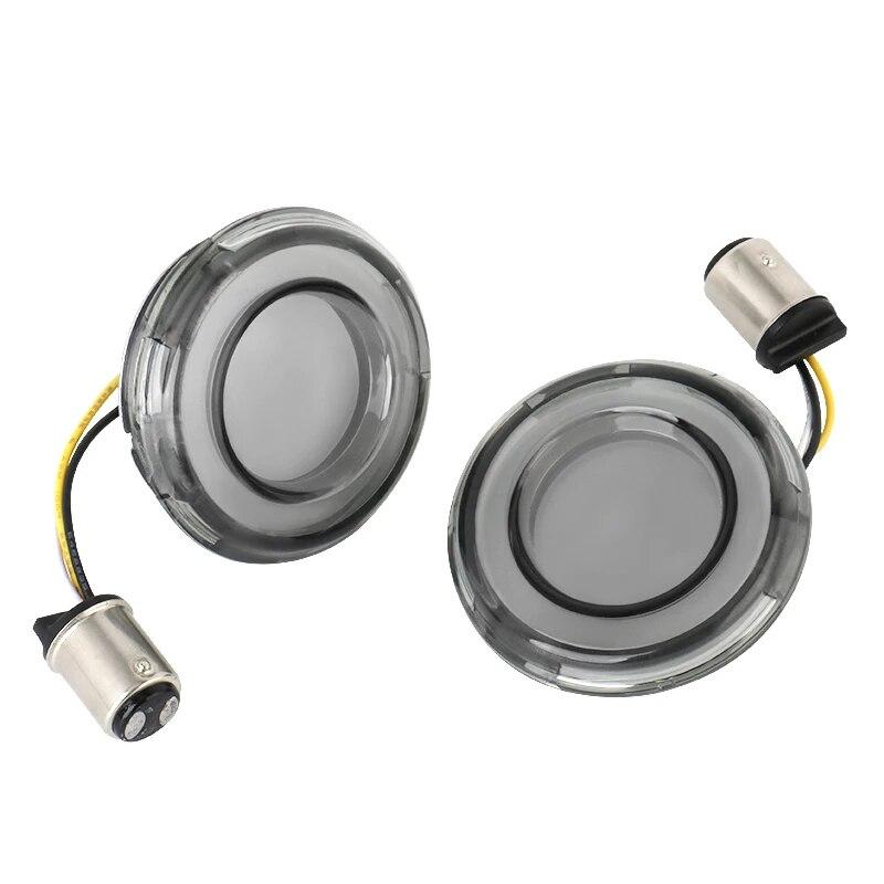 

Мотоцикл 1157 Bullet Style светодиодный индикатор переднего указателя поворота для Harley Touring Breakout CVO Road Glide Fat Boy Softail серый