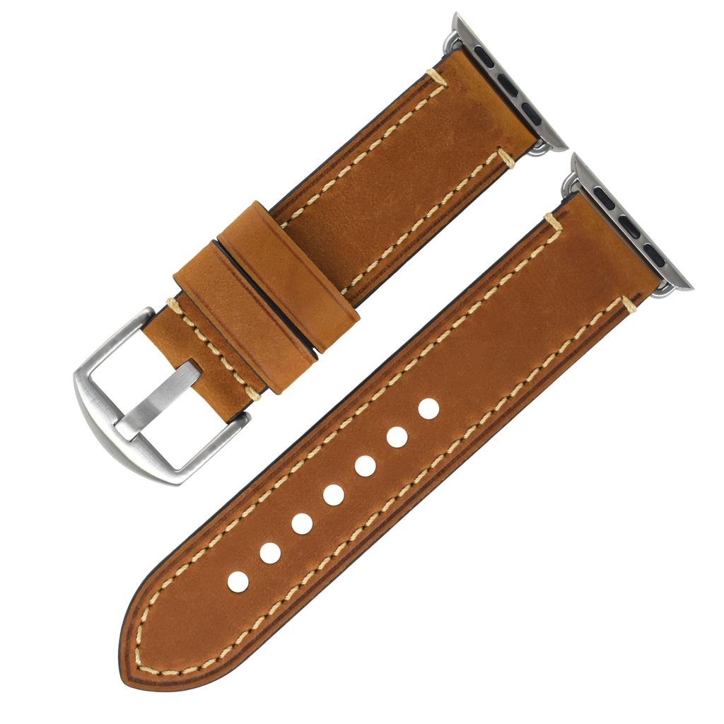Heqi Preferential Applewatch Smartwatch Bands Unique Luxury Durable Soft Vintage Adjustable Genuine Leather Parts Watch Strap