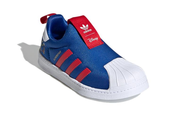 Adidas Originals SUPERSTAR 360 Breathable Low top Kids' Skateboarding Shoes Blue Red Children Aged 3 7 Years Old FW8041