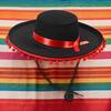 Fuzz Ball Mexican Sombrero Hats Stage Performance Dance Spanish Mexican Hat Costumes Dress Up Wide Brim Spanish-style Hat