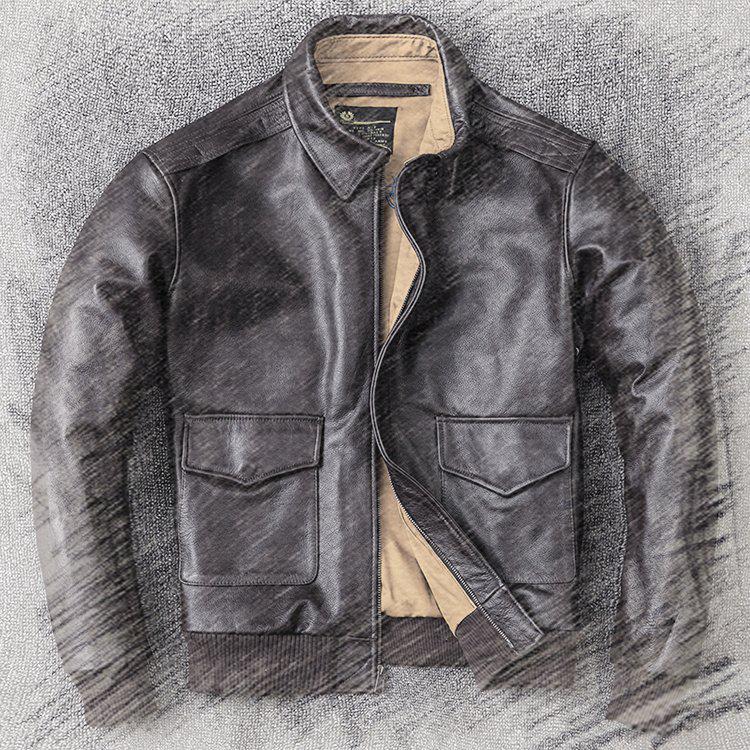 Herren Plus Size Echte Leder A2 Luftwaffe Fliegerjacke