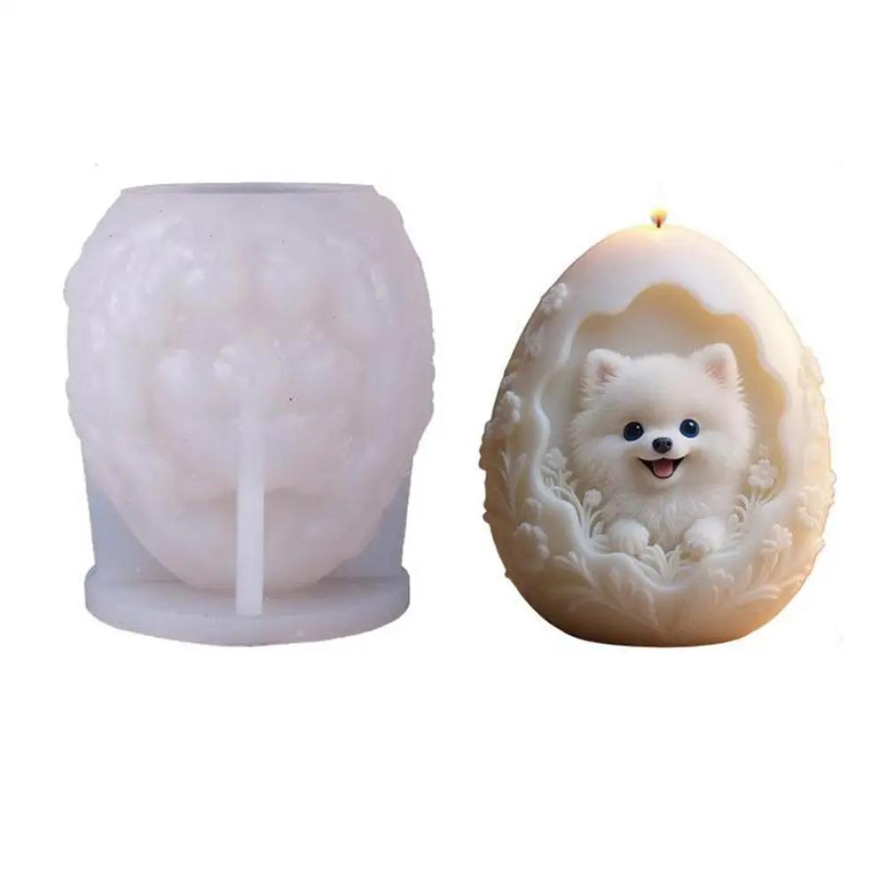 Scented candle Christmas dog Scented Candle Silicone Silicone Ornament DIY Mold Plaster Mold 3D Diffuser A7Z0