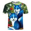 2024 Summer New 3D Digital Printed Fox Pattern Series Short Sleeve, Casual Fashion Trendy T-shirt