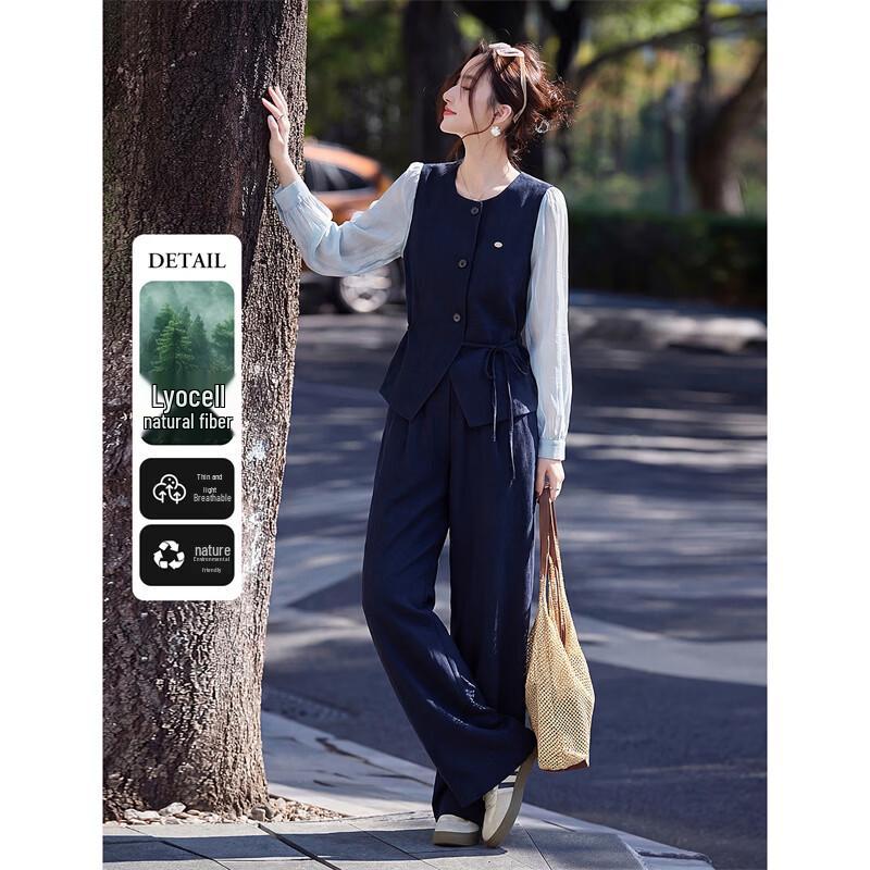 Women s Lyocell Blend Casual Pants Set L