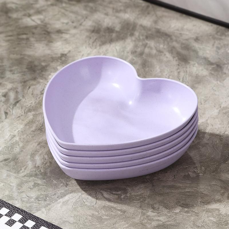 

Креативные тарелки, Закуски, Простые тарелки, Утолщенные Небьющиеся Тарелки для костей, Пластиковые Фруктовые тарелки, Форма сердечек, Ударопрочные тарелки