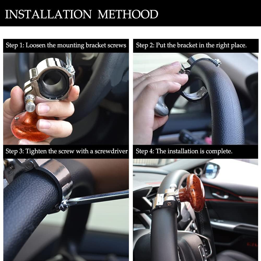 Car Steering Wheel Knob, Wheel Power Ball, Suicide Power Handle Accessory, Steering Spinner Knob Universal Accessories Fit For All Cars, Trucks,