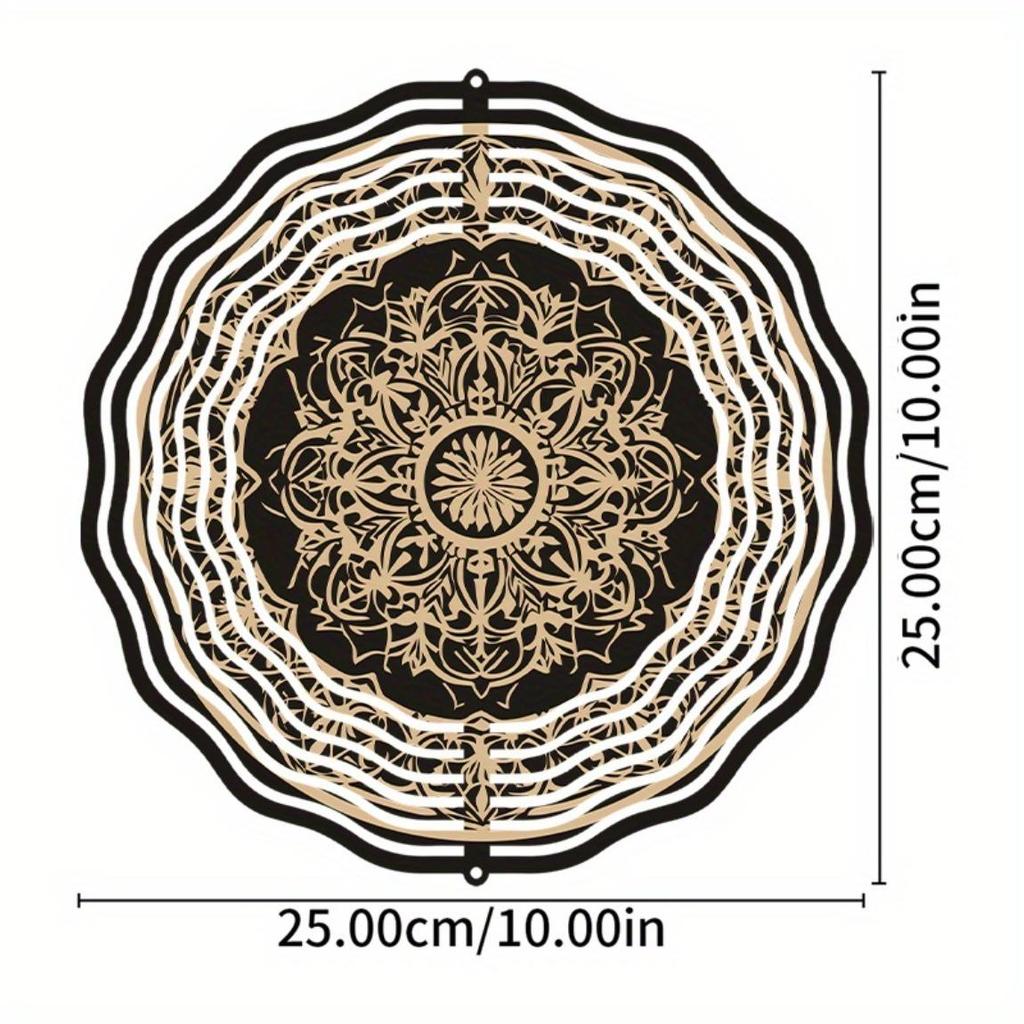 Vintage Metal Wind Chime with Intricate Mandala Design for Indoor Outdoor Garden Home Decor Holiday Christmas Halloween Thanksgiving