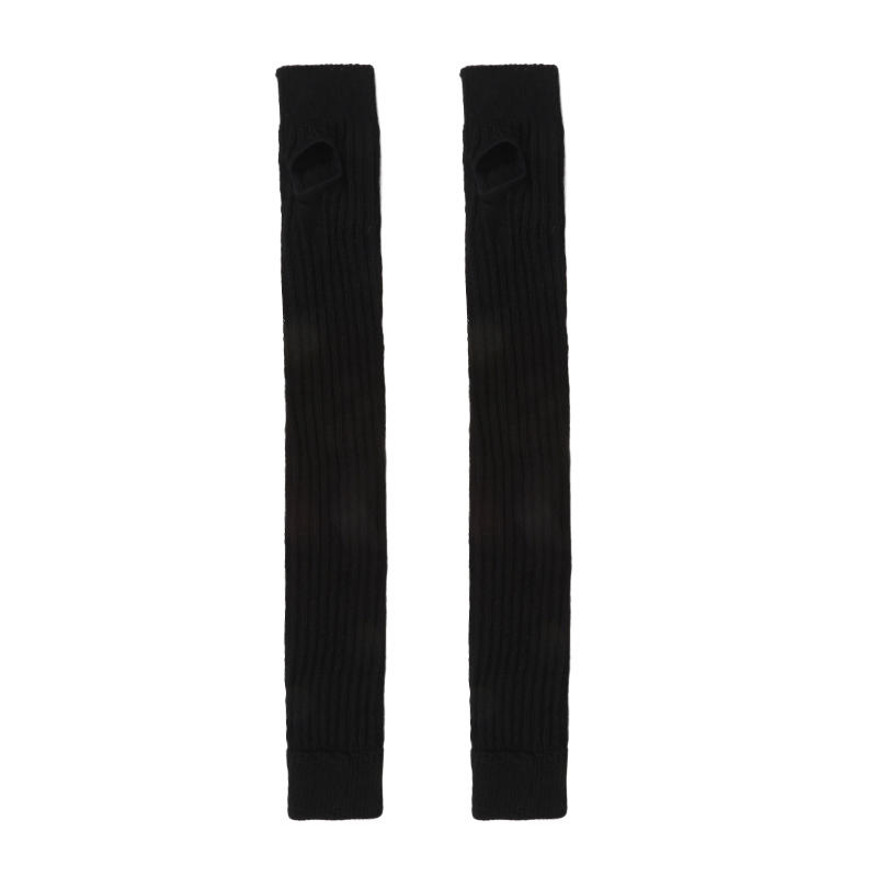 Women's Winter Over Knee High Footless Socks Vertical Stripes Knit Long Leg Warmers Elatic Boot Cuffs