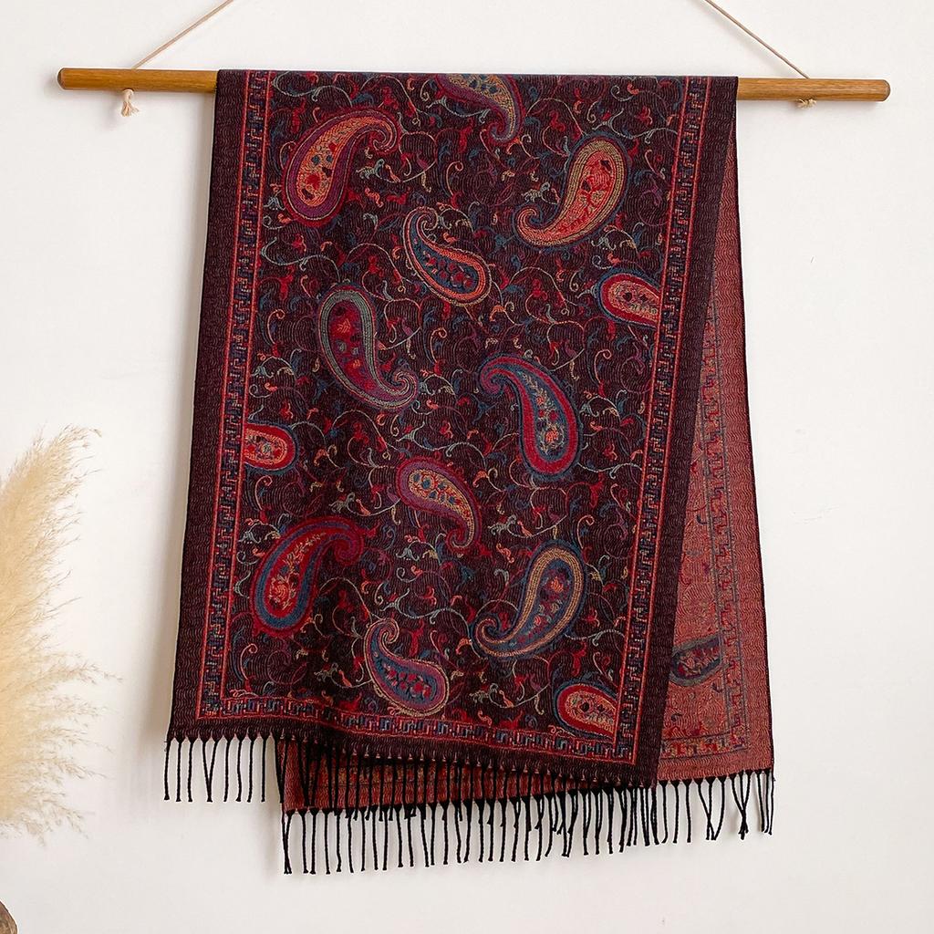 Imitation Cashmere Scarf, Air-conditioned Room Warm, Cashew Texture Fashion Shawl, Thickened Warm Scarf In Autumn and Winter