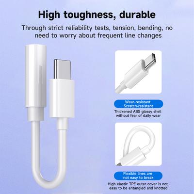 USB Type C To 3.5 Jack Earphone Adapter USB-C 3 5mm Audio Cable Converter For IPhone 15 15 Pro MAX Samsung Galaxy Huawei Xiaomi